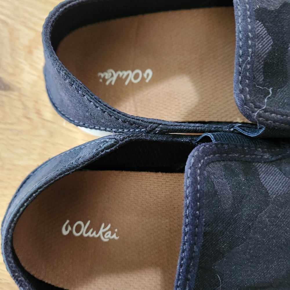 OluKai Womens Pehuea Pa'i Slip On Shoes Black Camo Print Comfort Casual Size 9.5 - Picture 8 of 10